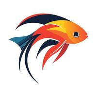 Abstract Colorful abstract fish illustration Icon or Logo Design Template vector
