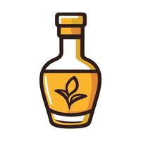 Abstract Illustration of a bottle with a plant symbol on it Icon or Logo Design Template vector