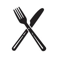 Abstract Crossed fork and knife Icon or Logo Design Template vector