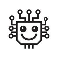Abstract smiling black and white circuit board Icon or Logo Design Template vector
