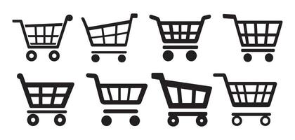 Abstract Eight shopping cart arranged in two rows Icon or Logo Design Template vector