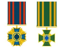 simple awards military orders with fabric insert.stock image vector