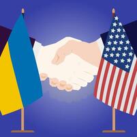 Business relations between countries. Conclusion of the contract. Conclusion of the agreement. vector