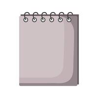 illustration of a notebook, sketch book with spiral. Brown cover. Elements of drawing tools. vector