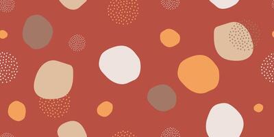 Abstract decorative spots and dots seamless pattern red vector