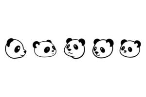 Face Panda Icon Set. Animal Illustration Design vector