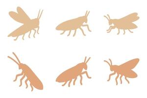 Locust Silhouette Icon Set Design vector