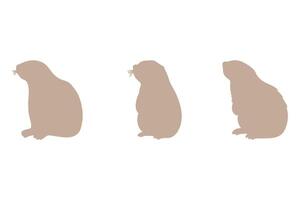 Marmot Silhouette Icon Set Design vector