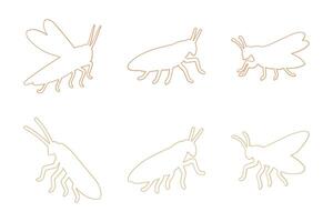 Locust Outline Icon Set Design vector