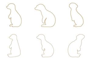 Meerkat Outline Icon Set Design vector