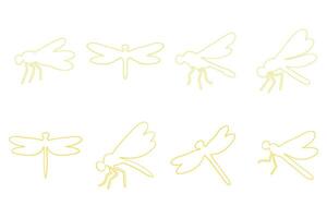 Mayfly Outline Icon Set Design vector