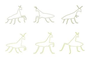 Mantis Outline Icon Set Design vector