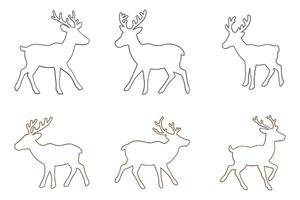 Reindeer Outline Icon Set. Animal Illustration Design vector