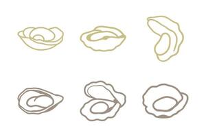 Oyster Outline Icon Set. Animal Illustration Design vector