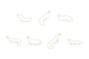 Maggot Outline Icon Set Design vector