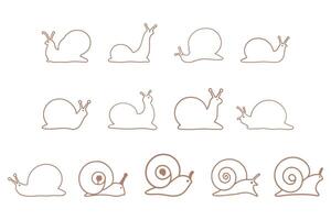 Snail Outline Icon Set. Animal Illustration Design vector