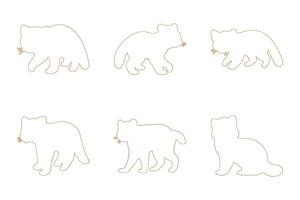 Red Panda Outline Icon Set. Animal Illustration Design vector