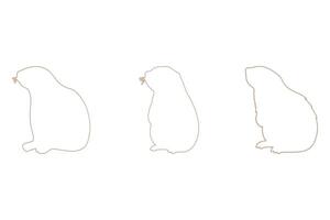 Marmot Outline Icon Set Design vector
