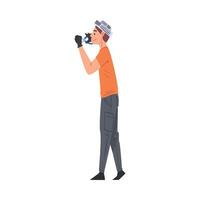 Man Using Pliers, Home Renovation, Male Construction Worker Character with Professional Tool Illustration on White Background vector