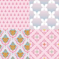 Art Deco seamless pattern set. abstract shape azulejo Majolica motif texture collection vector