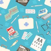 Medical Supplies Seamless Pattern, Doctors Tools, Design Element Can Be Used for Website, Wallpaper, Background illustration vector