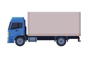 Lorry, Fast Delivery Service Transport Flat Style Illustration Isolated on White Background vector