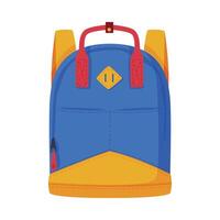 Front View of Travel Bag for Backpacking Flat Style Illustration Isolated on White Background vector
