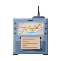 Seismograph or Seismometer, Geodetic Device, Seismic and Earthquake Activity Flat Style Illustration on White Background vector