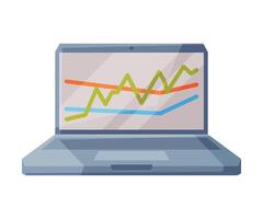 Seismic and Earthquake Activity on Screen of Laptop Computer, Geodetic Device, Flat Style Illustration on White Background vector