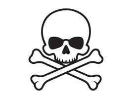 Simple black and white skull and crossbones graphic vector