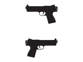 Silhouette of two handguns against a white background. vector