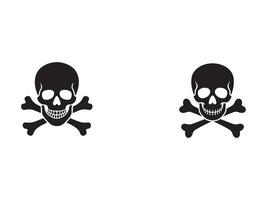 Two Black and White Skull and Crossbones Warning Symbols vector