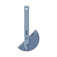 Protractor and Ruler Measurement Instrument Flat Style Illustration on White Background vector