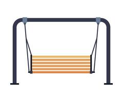 Wooden Swing Bench, Urban Infrastructure Design Element, Flat Style Illustration on White Background vector