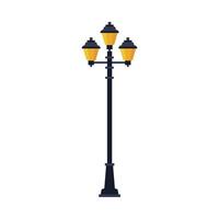 Retro Streetlights, Lamppost, Urban Infrastructure Design Element Flat Style Illustration on White Background vector