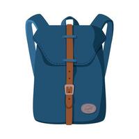 Front View of Schoolbag or Camping Backpack Flat Style Illustration on White Background vector