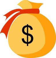 A bag with money, Full-sized item on white. Wealth and status. coin money bag vector
