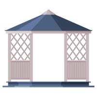 Garden or Park Gazebo, Urban Infrastructure Design Element, Flat Style Illustration on White Background vector
