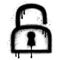 Spray Painted Graffiti padlock Sprayed isolated with a white background. vector