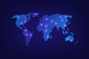 Technology Concept World map Global connection and communication vector