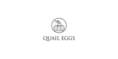 Creative quail eggs logo design with unique concept vector