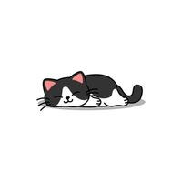 Lazy cat black and white color sleeping cartoon vector