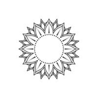 Minimalistic mandala design in black and white with copy space for text. vector