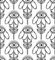 Seamless pattern with flower with an eye vector