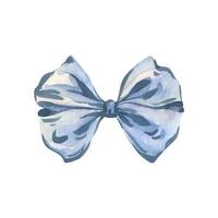 Bow tie double lush, in blue, lilac and violet shades Watercolor illustration, hand-drawn on the theme of Bows coquettes. A separate element isolated from the background vector