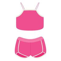 Pink underwear in sport style. Shorts and top set. vector