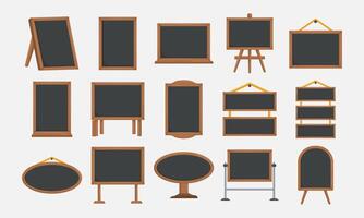 Different types of blackboards suitable for educational presentations, classroom settings, teaching materials, and backtoschool designs for diverse concepts vector