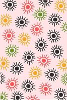Abstract sun circle line colorfull on pink background vector