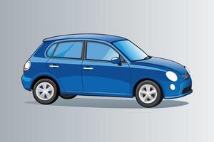Well proportioned digital car drawing with large windows and clear flat graphical elements vector