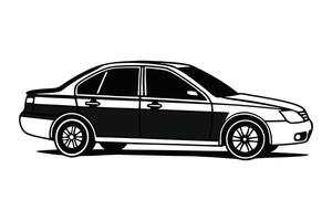 Stationary pose of a bold car in digital flat style with high visibility and clean symmetry vector